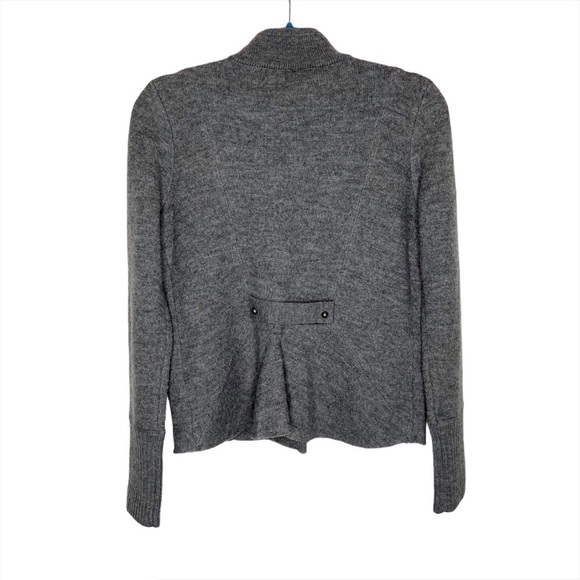 LOFT Gray 100% Wool Military Style Sweater Jacket - Picture 2 of 13